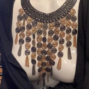 Gun metal and gold - Beautiful statement necklace!